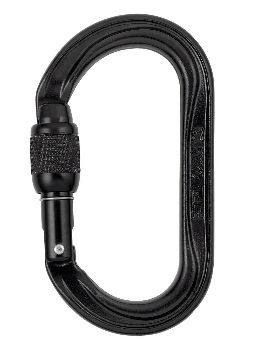 Oxan zwart screw lock karabijnhaak